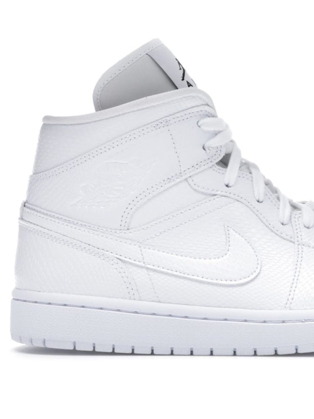 Women’s Nike Triple White Snakeskin Jordan 1 Mids